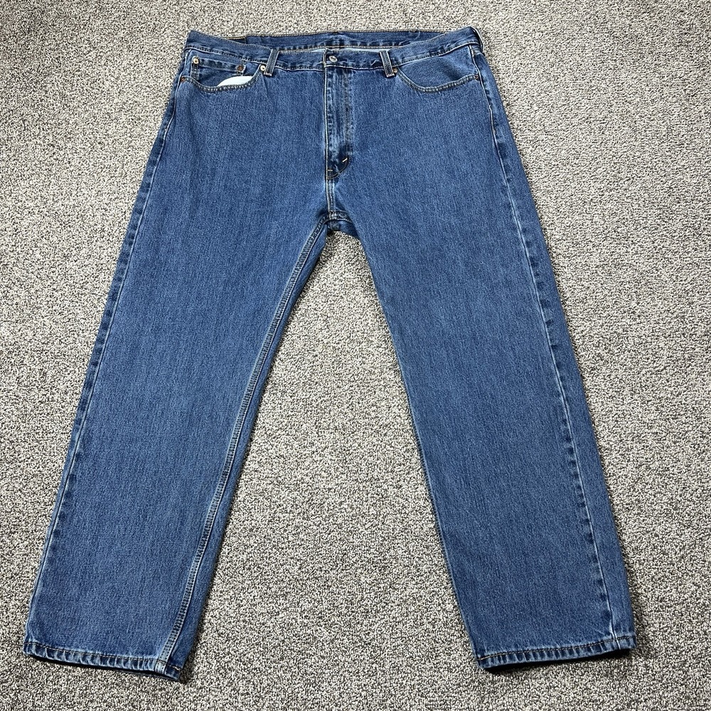 Levis 505 Jeans Mens 42x30 Blue Regular Straight Mid Rise Medium‎ Wash Denim